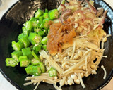 ご飯泥棒！えのき おくら 茗荷 梅の一品作り方6写真