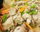 豚こまぎれ肉のあまから炒め●青椒肉絲風作り方2写真