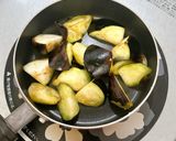 なすとキムチとチーズの炒め物作り方4写真