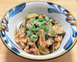 豚こま肉にナスと玉ネギと大葉の中華炒め作り方8写真