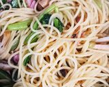 小松菜、ベーコンと生椎茸のペペロンチーノ作り方11写真