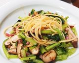 小松菜、ベーコンと生椎茸のペペロンチーノ作り方12写真