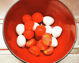 ミニトマトの白だし漬けの和風カプレーゼ！作り方3写真