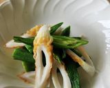 オクラと竹輪おろし和え☆揚げ玉で炒め物風作り方1写真