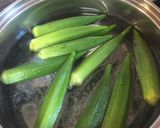 給食の「おくらともやしのごま酢あえ」♡作り方2写真