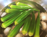 給食の「おくらともやしのごま酢あえ」♡作り方3写真