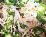 給食の「おくらともやしのごま酢あえ」♡作り方7写真