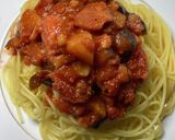 ナス、ベーコン、明太子のトマトパスタ作り方6写真