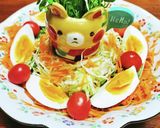 【半熟ゆで卵豆苗くまちゃんサラダ】作り方7写真