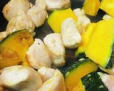 鶏肉とカボチャの甘煮作り方1写真