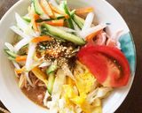 お一人様☆市販の冷やし中華でピリ辛パスタ作り方7写真