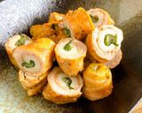 簡単！ちくわ•しそ•チーズの豚こま肉巻き作り方4写真