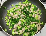ごま油香る小松菜と豚ひき肉のチャーハン作り方4写真