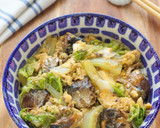 レンジで完成♫いわし缶と白菜の卵とじ丼作り方4写真