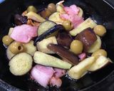 ナスとベーコンとオリーブのパスタ作り方2写真