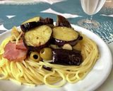 ナスとベーコンとオリーブのパスタ作り方4写真