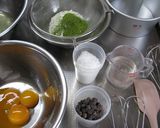 抹茶シフォンケーキ＊小豆入り作り方1写真