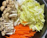 【簡単副菜】人参白菜しめじあげの煮物作り方3写真