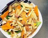 お一人様☆野菜たっぷりレモンウインナー丼作り方13写真
