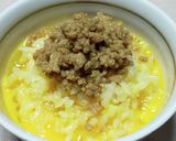 鶏そぼろ小松菜卵焼きの三色丼作り方8写真
