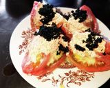 とびっことクリームチーズのトマト詰め作り方5写真