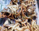 地鶏炭火焼と玉ねぎのかき揚げ作り方6写真