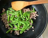 いんげんとひき肉のピリ辛炒め。お弁当にも作り方4写真