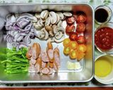 簡単夏の夕飯!ししとうナポリタン作り方1写真