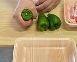 丸ごとピーマンの肉巻き弁当作り方2写真