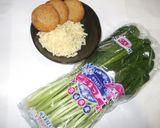 小松菜チーズ焼き♪簡単お好み焼き作り方1写真