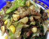 牛肉とキャベツとニラの和風炒め作り方5写真