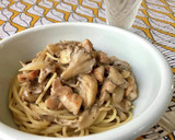 塩豚と舞茸のクリーム煮のパスタ作り方7写真