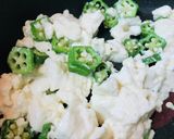 オクラと豆腐のチャーハン作り方2写真