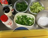 ゴーヤ、オクラ、モロヘイヤの冷製パスタ作り方1写真
