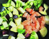 茄子とピーマンと鶏むね肉の味噌炒め！作り方1写真