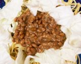 キャベツと納豆のたらこパスタ作り方7写真