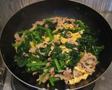 ほうれん草と豚肉の炒め物作り方4写真