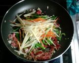 ❤牛肉と彩り野菜のチンジャオロース風❤作り方2写真