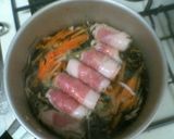 鍋一つに２品！豚肉ロールと切干大根の煮物作り方5写真