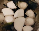 かぶとわかめの豆腐味噌汁作り方4写真