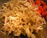 鶏ひき肉と野菜たっぷり♪きんちゃく煮作り方1写真