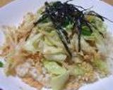 安い☆簡単★温玉のせキャベツそぼろ丼♬作り方6写真