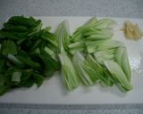 チンゲン菜とハムのクリーム煮作り方1写真