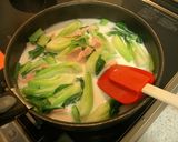 チンゲン菜とハムのクリーム煮作り方4写真