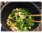 小松菜と鶏ひき肉の炒め煮作り方2写真