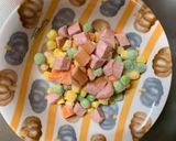 レンジ簡単クリーミーチャプチェ味炒飯弁当作り方2写真
