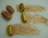 スモークチーズの生ハム巻き。作り方2写真