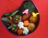 お花をすきまにどうぞ　＊キャラ弁＊作り方2写真