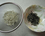 塩昆布としらすの炊き込みご飯作り方1写真