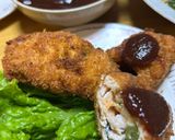 鶏ささみの青じそ明太チーズカツ(ふき)作り方6写真